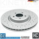 FOR AUDI A4 S4 A5 S5 FRONT DRILLED KINETIX PERFORMANCE BRAKE DISCS PAIR 345mm