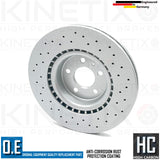 FOR AUDI A4 S4 A5 S5 FRONT DRILLED KINETIX PERFORMANCE BRAKE DISCS PAIR 345mm