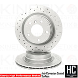 FOR BMW 1/2/3/4 SERIES M SPORT CROSS DRILLED REAR BRAKE DISCS MINTEX PADS SENSOR