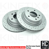 FOR BMW 1/2/3/4 SERIES M SPORT CROSS DRILLED REAR BRAKE DISCS MINTEX PADS SENSOR