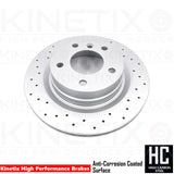 FOR BMW 1/2/3/4 SERIES M SPORT CROSS DRILLED REAR BRAKE DISCS MINTEX PADS SENSOR