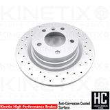 FOR BMW 1/2/3/4 SERIES M SPORT CROSS DRILLED REAR BRAKE DISCS MINTEX PADS SENSOR