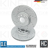 FOR VW GOLF MK6 GTI FRONT REAR DRILLED GROOVED BRAKE DISCS BREMBO PADS 312/282