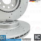 FOR VW GOLF GTD MK8 DRILLED GROOVED FRONT REAR BRAKE DISCS PADS 312mm 272mm