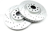 FOR AUDI S3 8V FRONT REAR CROSS DRILLED BRAKE DISCS MINTEX PADS 340MM 310MM