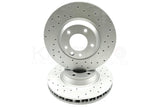 FOR PORSCHE CAYENNE TURBO S 4.5 04-07 DRILLED FRONT BRAKE DISCS BREMBO PADS