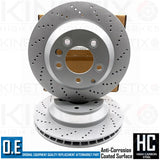 FOR VW TOUAREG 3.6 V6 2005 - 2010 DRILLED REAR BRAKE DISCS BREMBO PADS 330mm