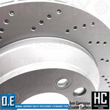 FOR PORSCHE CAYENNE 3.2 2003 - 2007 DRILLED REAR BRAKE DISCS BREMBO PADS 330mm