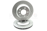 FOR PORSCHE CAYENNE S 3.0 HYBRID 10-14 DRILLED REAR BRAKE DISCS PADS WIRES 330mm