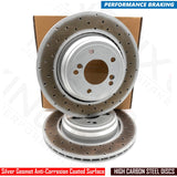 FOR BMW E46 M3 3.2 COUPE CONVERTIBLE REAR DRILLED BRAKE DISCS TRW PADS SET 328mm