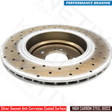 FOR BMW E39 M5 SALOON 4.9 REAR CROSS DRILLED PERFORMANCE BRAKE DISCS PAIR 328mm