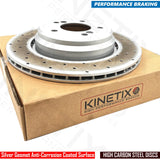 FOR BMW M3 3.2 E46 REAR BRAKE DISCS CROSS DRILLED KINETIX PERFORMANCE PAIR SET 2