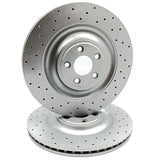 FOR JAGUAR XF R S XKR XKR S XJR 5.0 SCV8 DRILLED REAR BRAKE DISCS APEC PADS 376m