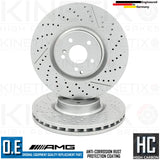 FOR MERCEDES CLS63 E63 AMG FRONT REAR DRILLED GROOVED BRAKE DISCS 360mm 360mm