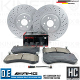 FOR MERCEDES C63 E63 CLS63 S AMG FRONT REAR BRAKE DISCS BREMBO PADS SENSORS