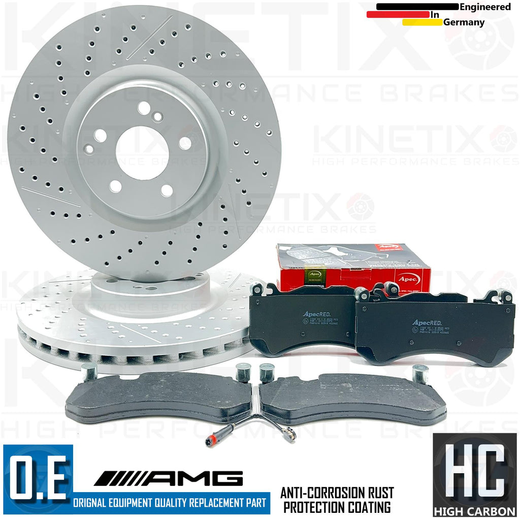 FOR MERCEDES SL55 SL600 SL65 AMG R230 FRONT BRAKE DISCS APEC PADS SENSOR 360mm