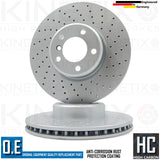 FOR BMW 316d F30 F31 F34 M SPORT FRONT CROSS DRILLED BRAKE DISCS PAIR 340mm