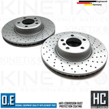 FOR BMW 316d F30 F31 F34 M SPORT FRONT CROSS DRILLED BRAKE DISCS PAIR 340mm