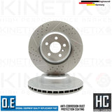 FOR BMW 4 SERIES G23 M440i KINETIX DIMPLED & GROOVED REAR BRAKE DISCS PAIR 345mm