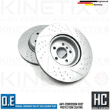 FOR BMW 4 SERIES G23 M440i KINETIX DIMPLED & GROOVED REAR BRAKE DISCS PAIR 345mm