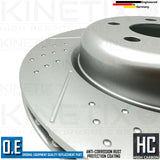 FOR BMW G14 M850i xDrive KINETIX DIMPLED & GROOVED REAR BRAKE DISCS PAIR 345mm