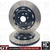 FOR NISSAN GTR GT-R KINETIX FRONT 2 PIECE FLOATING BRAKE DISCS APEC PADS 390mm