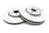 FOR AUDI Q5 50 TDI CROSS DRILLED COATED FRONT BRAKE DISCS PAIR 350mm KINETIX