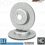 FOR BMW 540d G30 G31 M SPORT CROSS DIMPLED REAR BRAKE DISCS PAIR 370mm