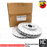 FOR ABARTH 500 COMPETIZIONE FRONT CROSS DRILLED BRAKE DISCS PAIR 305mm 52041114