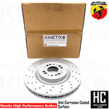 FOR ABARTH 500 COMPETIZIONE FRONT CROSS DRILLED BRAKE DISCS PAIR 305mm 52041114