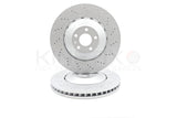 FOR AUDI RS6 QUATTRO C6 FRONT CROSS DRILLED BRAKE DISCS PAIR 390mm 4F0615301L