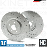 FOR BMW M135i xDrive 2019- F40 DRILLED PERFORMANCE FRONT BRAKE DISCS PAIR 360mm