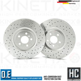 FOR BMW M135i xDrive 2019- F40 DRILLED PERFORMANCE FRONT BRAKE DISCS PAIR 360mm