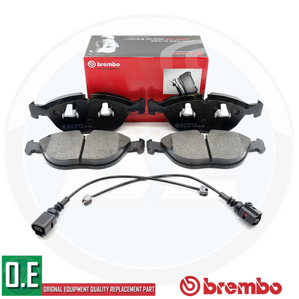 FOR AUDI TT 3.2 V6 VW GOLF MK4 R32 BREMBO FRONT BRAKE PADS & WEAR SENSOR WIRES