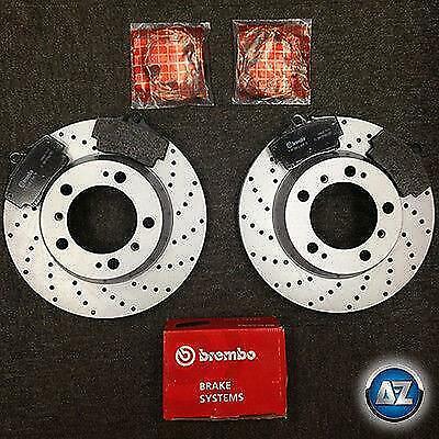 PORSCHE REAR DRILLED BRAKE DISCS BREMBO PADS WIRE BOXSTER S CAYMAN 2.9 3.2 3.4 R