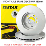 FOR PORSCHE CAYENNE 3.0 TDI 09-10 TEXTAR FRONT BRAKE DISCS PAIR 330mm FRONT