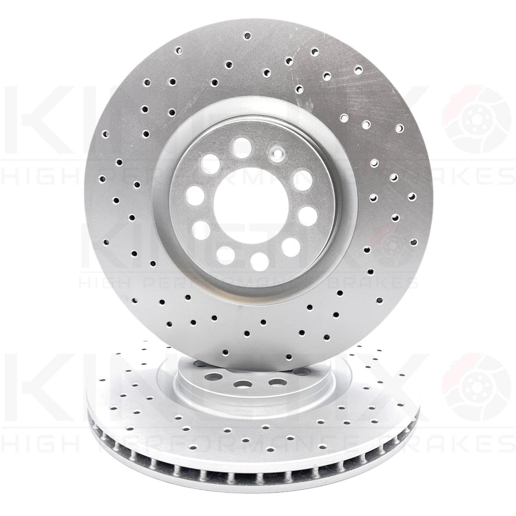 FOR AUDI TT 1.8T 1998-2006 KINETIX CROSS DRILLED FRONT BRAKE DISCS PAIR 312mm