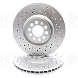 FOR AUDI TT 1.8T 1998-2006 KINETIX CROSS DRILLED FRONT BRAKE DISCS PAIR 312mm