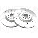 FOR SKODA OCTAVIA RS 1.8T FRONT CROSS DRILLED BRAKE DISCS MINTEX PADS 312mm