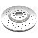 FOR VW GOLF 2.8 VR6 KINETIX CROSS DRILLED FRONT BRAKE DISCS PAIR 312mm COATED