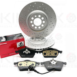 FOR AUDI S3 TT SEAT IBIZA LEON VW BORA GOLF FRONT DRILLED BRAKE DISCS PADS