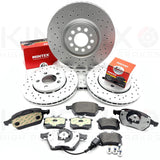 FOR VW GOLF 2.3 V5 MK4 FRONT REAR DRILLED BRAKE DISCS MINTEX PADS 312mm 256mm