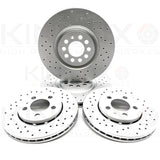 FOR VW BORA 2.8 V6 FRONT REAR DRILLED BRAKE DISCS MINTEX PADS 312mm 256mm FR RR