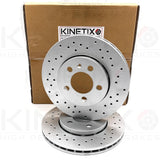 FOR SEAT LEON CUPRA R 1.8 225 KINETIX REAR DRILLED BRAKE DISCS BREMBOPADS 256mm