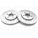 FOR SKODA OCTAVIA RS 1.8T 01-06 REAR CROSS DRILLED BRAKE DISCS BREMBO PADS 256mm