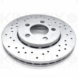 FOR AUDI SEAT SKODA VW KINETIX REAR CROSS DRILLED BRAKE DISCS BREMBO PADS 256mm