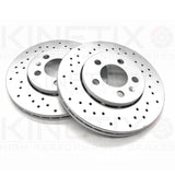 FOR VW GOLF 2.3 V5 MK4 FRONT REAR DRILLED BRAKE DISCS MINTEX PADS 312mm 256mm