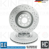 FOR VW GOLF R32 MK5 FRONT REAR CROSS DRILLED PERFORMANCE BRAKE DISCS 345mm 310mm