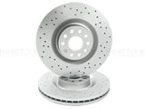 FITS AUDI SEAT SKODA VW KINETIX FRONT CROSS DRILLED BRAKE DISCS PAIR 345mm