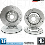 FOR VW SCIROCOO R FRONT REAR CROSS DRILLED PERFORMANCE BRAKE DISCS 345mm 310mm